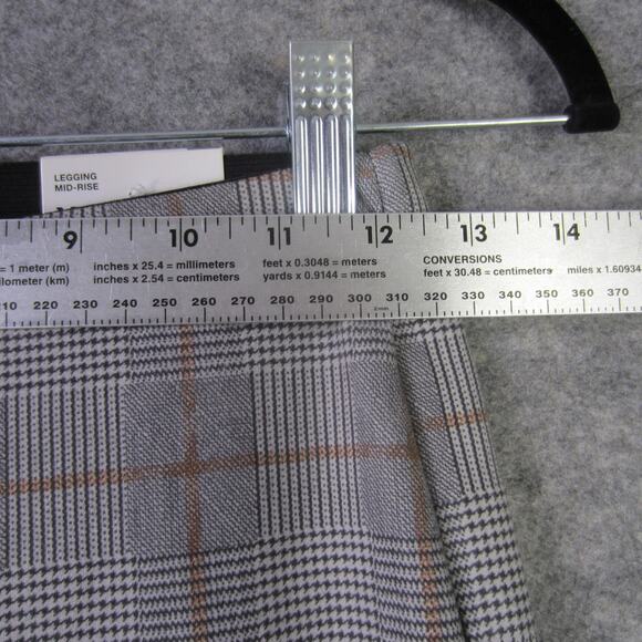 Zara Pants Womens XS Gray Plaid Mid Rise Leggings Slim Trousers Stretch New - Picture 3 of 9